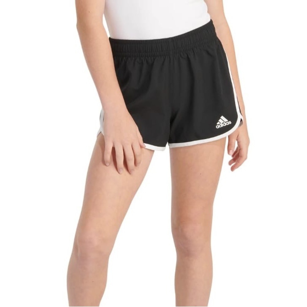 Adidas Black Athletic Shorts With White Trim